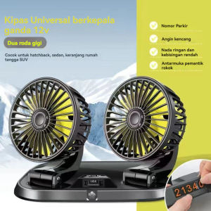 Kipas Angin Mobil USB Ganda Kepala Kipas Mobil Portabel 12V 24V Kipas Mobil Kepala Ganda 360 Derajat USB dengan Kipas Aromaterapi Mobil 3 Kecepatan