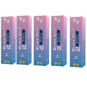 Set Of 5 DETOX SLIM Top Slimming Effervescent Tablets from Korea 20 Green Tablets White Cap