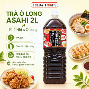 Trà Ô Long Asahi 2L Nhật Bản - Phổ Nhĩ x Ô Long 0 calo tiện dùng cùng bữa ăn