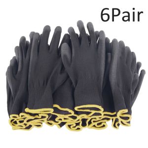 GENENIC 6 Pairs Nylon Builders Palm Coating Grip Workplace Work Glove Garden Supplies Safety Gloves Protection