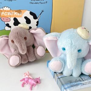 【PCWFKef】 Dễ thương con voi Thú nhồi bông đồ chơi sang trọng Keychain mềm búp bê xe Keyring cho phụ nữ vài trẻ em túi quyến rũ Mặt dây chuyền món quà sinh nhật