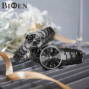 BIDEN Mode Mewah Jam Tangan Pria / Wanita / Pasangan Tahan Air Olahraga Kuarsa Jam Tangan Atas Bisnis Tali stainless steel Tampilan Tanggal