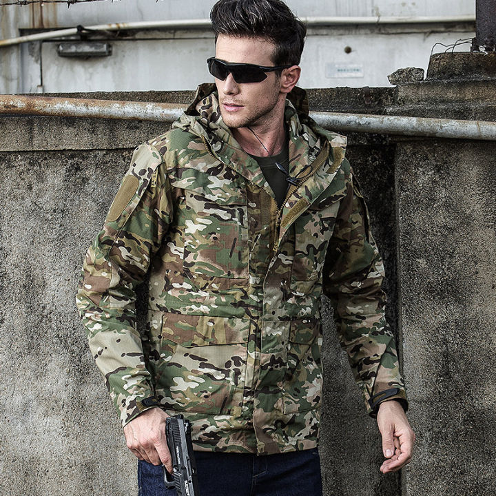 Tactical trench coat men's camouflage coat jacket American m65