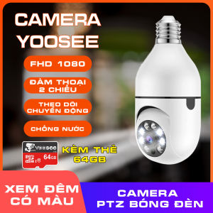 [VOUCHER 10K CHO ĐƠN 500K] Camera  PTZ bóng đèn xoay 360 độ - 3.0Mpx FHD1080p hình ảnh chất lượng rõ nét - Ban đêm có màu - báo động chống trộm - Đàm thoại 2 chiều