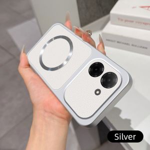 Business Simplicity For Xiaomi Redmi A5 A7 Poco C71 C81X 4G Magnetic Back Cover Soft Leather Veneered Phone Silicone Casing