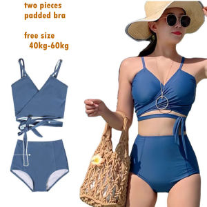 Two Piece Bikini High Waist Women Summer Outfit Fashion Beach Wear Push Up Padded Bathing Suit Popular Korean Swimwear Woman