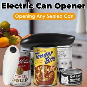 Automatic Electric Can Opener Bottle Opener Jar Opener One Touch Hands Free Kitchen Tool Home Use