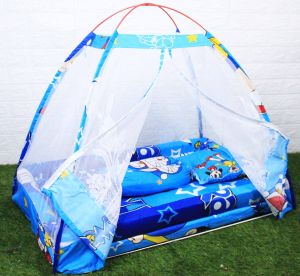 KASUR BAYI TENDA KELAMBU MOTIF DORAEMON BALING BALING BAMBU BONUS 1 SET KELAMBU DAN 1 SET BANTAL DAN GULING SERTA KANTONG MIKKA KASUR 100 % ORGINAL