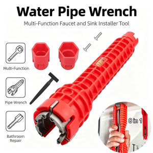 Multifunctional 8 in 1 Faucet and Sink Installer Tool Wrench Spanner for Water Pipes Bathroom