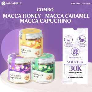 Combo 3 Hộp Macca Vị Mật  Macca Vị Caramel Và Macca Vị Capuchino Hộp 100gr