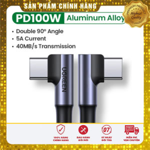 Cáp dữ liệusạc nhanh (Không hỗ trợ truyền hình ảnh)100W USB 2.0 Type-C to Type-C bẻ góc 2 đầu 90 độ