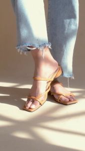 CORA CROCO SANDAL - sendal teplek slop slip jepit kulit heels tali hak santai wanita nyaman