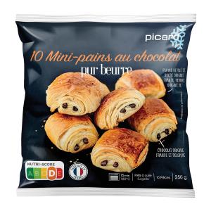 Picard 10 Pure Butter Traditional Mini French Pains Au Chocolat (Chocolate Croissants) - Frozen