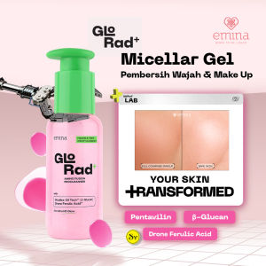 Emina Glo Rad Fusion Pro Cleanser - Micellar Gel Pembersih Wajah & Make Up Menyegarkan Melembabkan GloRad