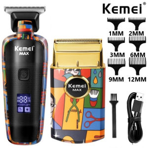 Kemei MAX5090 Barbershop Cordless Professional Hair Clipper for Men Rechargeable Beard Hair Trimmer Fade Haircut Machine Lithium