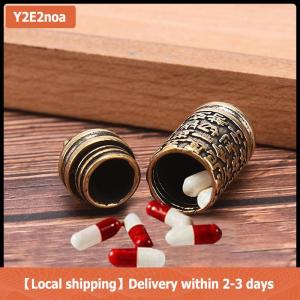 【Local shipping】 Hollow Brass Buddha Sutra Cylinder Pendant Keychain Necklace Jewelry Pill Box