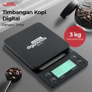 COD Taffware Digipounds Timbangan Kopi Digital Timer Coffee Scale 3kg 0.1g - NS-CF1 / Timbangan kopi digital Mini barista 3Kg Akurat / Timbangan Kue Murah Mini Autentik USB Bagus