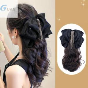[COD] GUAN พู่ห้อยวิกผมกิ๊บหนีบผมหางม้าเป็นลอนเล็กน้อยเครื่องประดับผมทนความร้อนจากธรรมชาติ