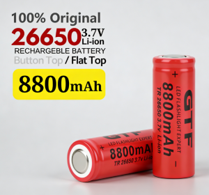 26650 8800mAh 3.7V Rechargeable Battery Li-ion Flat Lithium Batteries high capacity lithium battery