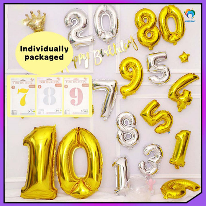 16 inch Number Balloon Foil Large Digital Aluminium Film Giant Animal ...