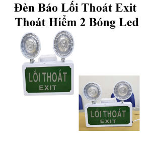 Đèn Báo Lối Thoát Exit Thoát Hiểm Kèm 2 Bóng Đèn Led Tự Sáng Khi Cúp Điện