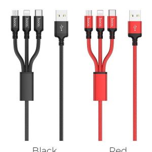 [HCM](có hộp ) Cáp Sạc đa năng  Hoco dây dù  CX3 3 Đầu - cáp sạc 3 in 1 - cap sac - dây sac - cáp sạc iphone - sam sung - Apple Micro Type-C - day sac đa năng