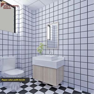 Wallpaper PVC Motif Floral/Polos Tahan Air dan Tahan Air Minyak untuk Lantai/Bagian Bawah Pintu Dekorasi Ruangan