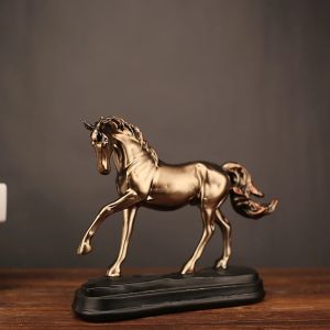 Livingmall Bronze Horse Home Furnishing Decoration Resin Display Cabinet Crafts Imitation Animal Statue Sculpture Tabletop Decoration Room Decoration Crafts Decoration