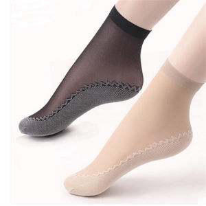 10 Pairs High Quality Women Velvet Socks | Summer Manic Crystal Silk Transparent Non Slip Ankle Socks Elastic Maikling Socks for Women