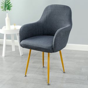 Curved Back Elastic Chair Cover Nordic Dining Modern Backrest Special-Shaped Chair Covers Soild Color Simple Backrest Stool Cover