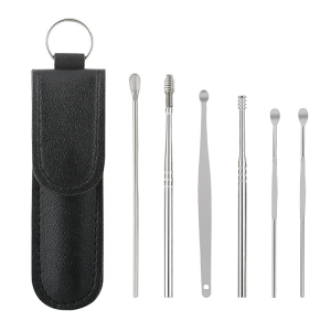 6Pcs/set Ear Cleaner Ear Wax Pickers Stainless Steel Earpick Wax Remover Piercing Kit Earwax Curette Spoon Care Ear Clean Tools Ear Cleaner Ear Wax Pickers Stainless Steel Earpick Wax Remover Piercing Kit Earwax Curette Spoon Care Ear Clean Tools