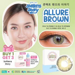 [LADYNAYOAN APPROVED] BUY 1 GET 3 Softlens Story Allure Brown 1 Pasang | 14.5mm Soflens Premium Korea | Soflen Brown 6Bulan | Normal dan -0.50 sd -6.00