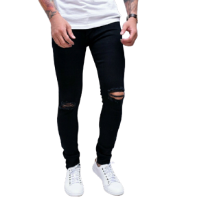 TERLARIS celana panjang sobek pria bahan jeans mulur model skinny sobek lutut