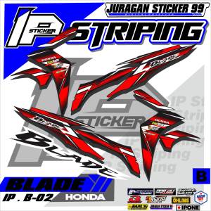 (cod) striping BLADE- sticker striping variasi list honda BLADE IP.B-02 design ip striping