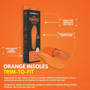 SUPERFEET ORANGE (TRIM-TO-FIT)(Great for High Impact Activities)