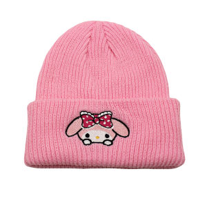 RA Cartoon Sanrio Embroidered Knit Hat Autumn and Winter Outdoor Warm Woolen Cap Soft and Warm Hat Gift For Kids AR