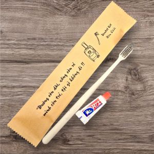 100 Bàn chải đánh răng Bột lúa mạch bao bì Kraft cho khách Sạn