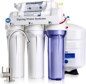 iSpring RCC7 Drinking water Filtration System NSF Certified Under Sink 5-Stage Reverse Osmosis Water Filter 75 GPD RO Water Purifier No power required Stainless Steel Faucet