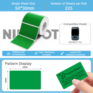 Niimbot M2 Solid Color Thermal Label Paper Personalized Name Tags for Home and Commercial Use Waterproof Tear-Resistant Oil-Resistant Durable Unique