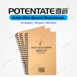 POTENTATE Artist Wire Bound Sketchbook / Buku Sketsa 19x26cm 150GSM