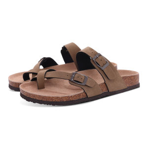 Kidmi Summer Women Sandals Women Cork Footbed Slides Outdoor Casual Flip-flops Vacation Beach Sandals With Adjustable Buckle