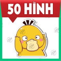 Combo 50 sticker VỊT VÀNG BỐI RỐI decal chống nước không trùng hình dán Koduck psyduck pokemon trend ôm đầu siêu dễ thương. 
