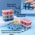 CETAKAN ES BATU KOTAK SILIKON + TUTUP 6, 14, 24, 36 / 33 BULAT PLASTIK JELLY DENGAN TUTUP. 