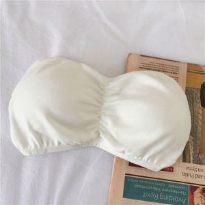 Strapless Bras Women Summer Thin Cup Breathable Gathered Lingerie Cross Straps Back Wireless Bra Underwear