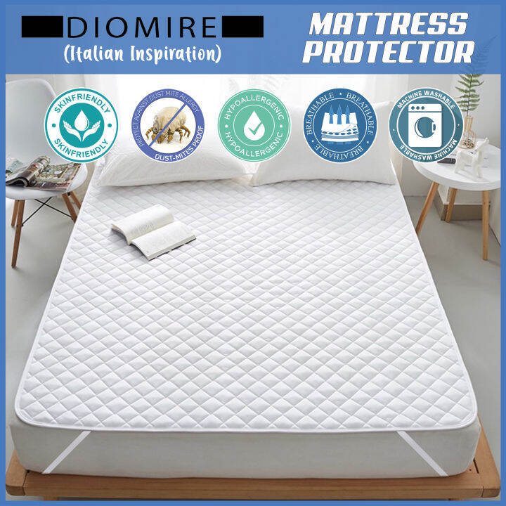 Living Mall Diomire Mattress Protector Anti Dust-mite Mattress Topper ...