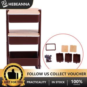 hebeanna 1:12 Dollhouse Trolley Dining Cart w Wheel Storage Shelf Furniture Decor Toy