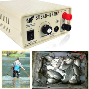 SUSAN-835MP DC 12V 2500W Fish Shocker Stunner Power Machine Tilapia Ultrasonic Inverter Electro Fisher Machine for River Side Reservoir Side Fields Ponds

