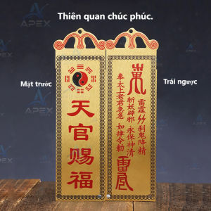 Kim Bài Thiên Quan Tứ Phước Đồng 18.5cm – Hóa Giải Cửa Đối Cửa Treo Cửa Trấn Trạch