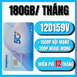 ( FREESHIP ) Sim 4G Vinaphone Trọn Gói 1 Năm 12D159V / 12THAGA70N /  D500 / 12YOLO100M / U1500 / 12SODA / 12VD120M Miễn Phí Data + Nghe Gọi - Sử Dụng 1 Năm Không Tốn Phí Nạp Hàng Tháng . FREESHIP - CHƯA KÍCH HOẠT.