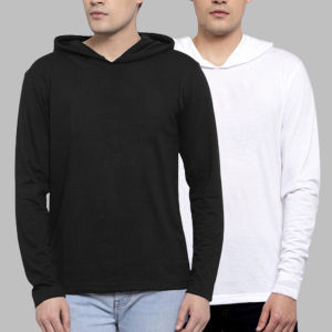 Kaos Lengan Panjang Kupluk Polos Distro Pria & Kaos Hoodie Lengan Panjang Pria